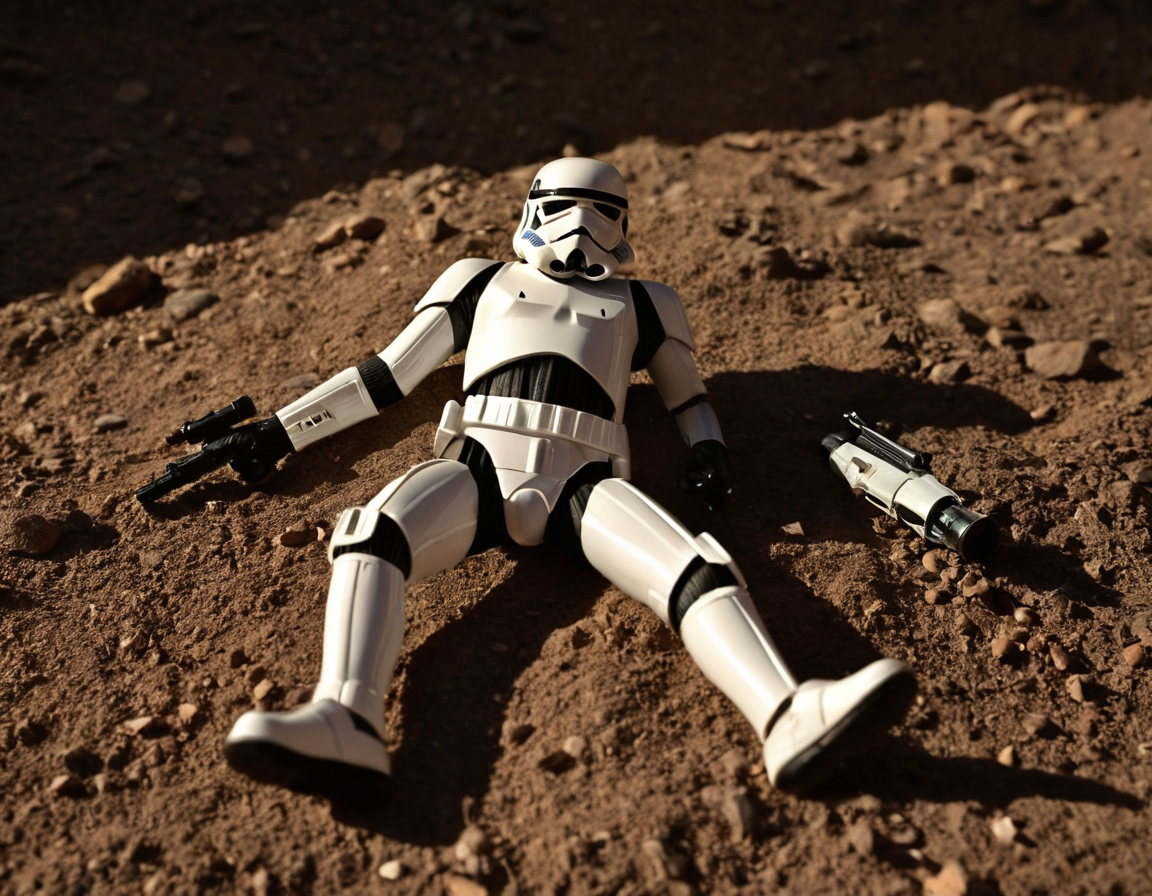 Practical visual for What evidence shows that a loose Star Wars toy has been repaired or assembled from other figures